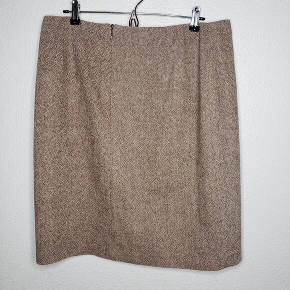 Brooks Brothers Women's Sz 4 100% Wool Brown Knit Skirt w/ Split(653) - Picture 4 of 7